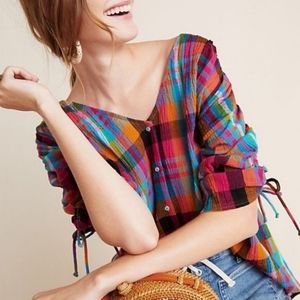 Anthropologie | Maeve Amelia Plaid Button Down